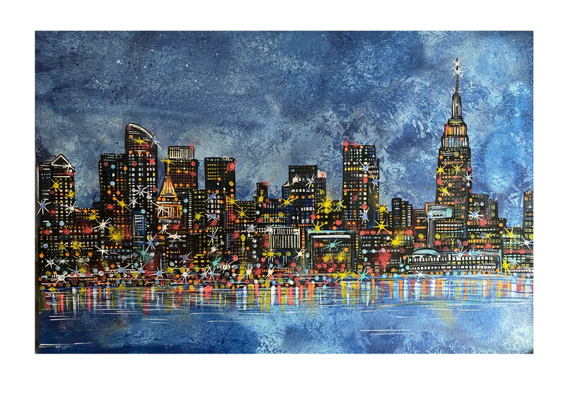 New York Skyline - Original Canvas On Sale - Collection Only !