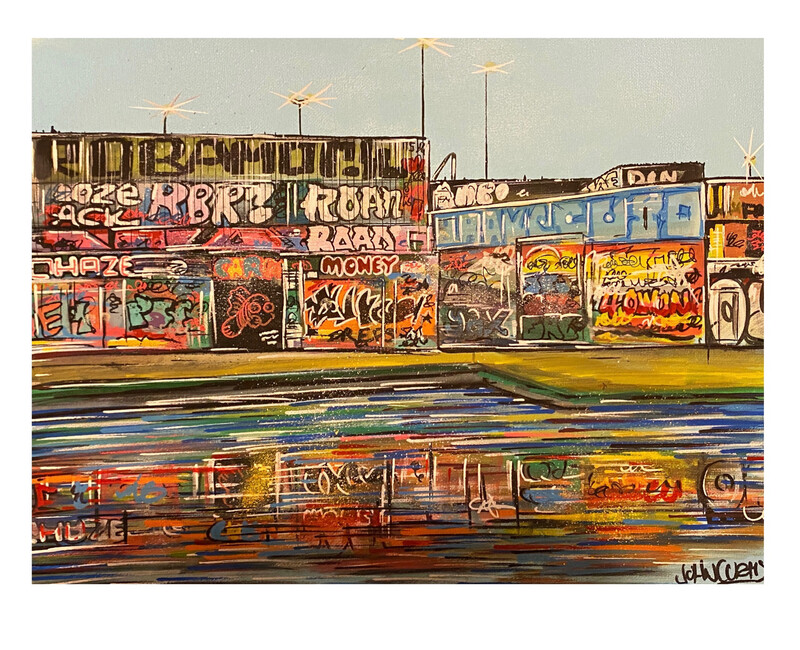 Hackney Wick - Original Painting On Canvas Board