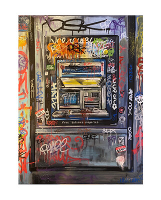 ATM - Original Painting On Canvas Board