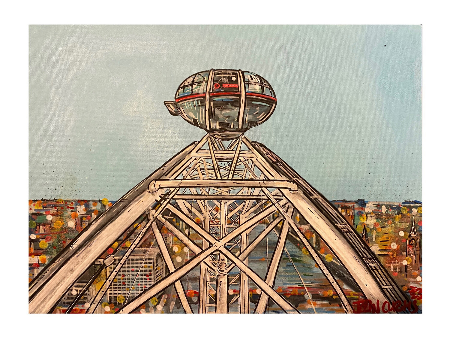 London Eye - Original Painting On Canvas Board
