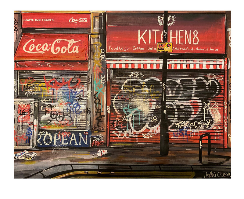 Tagged Shutters - Original Painting On Canvas Board