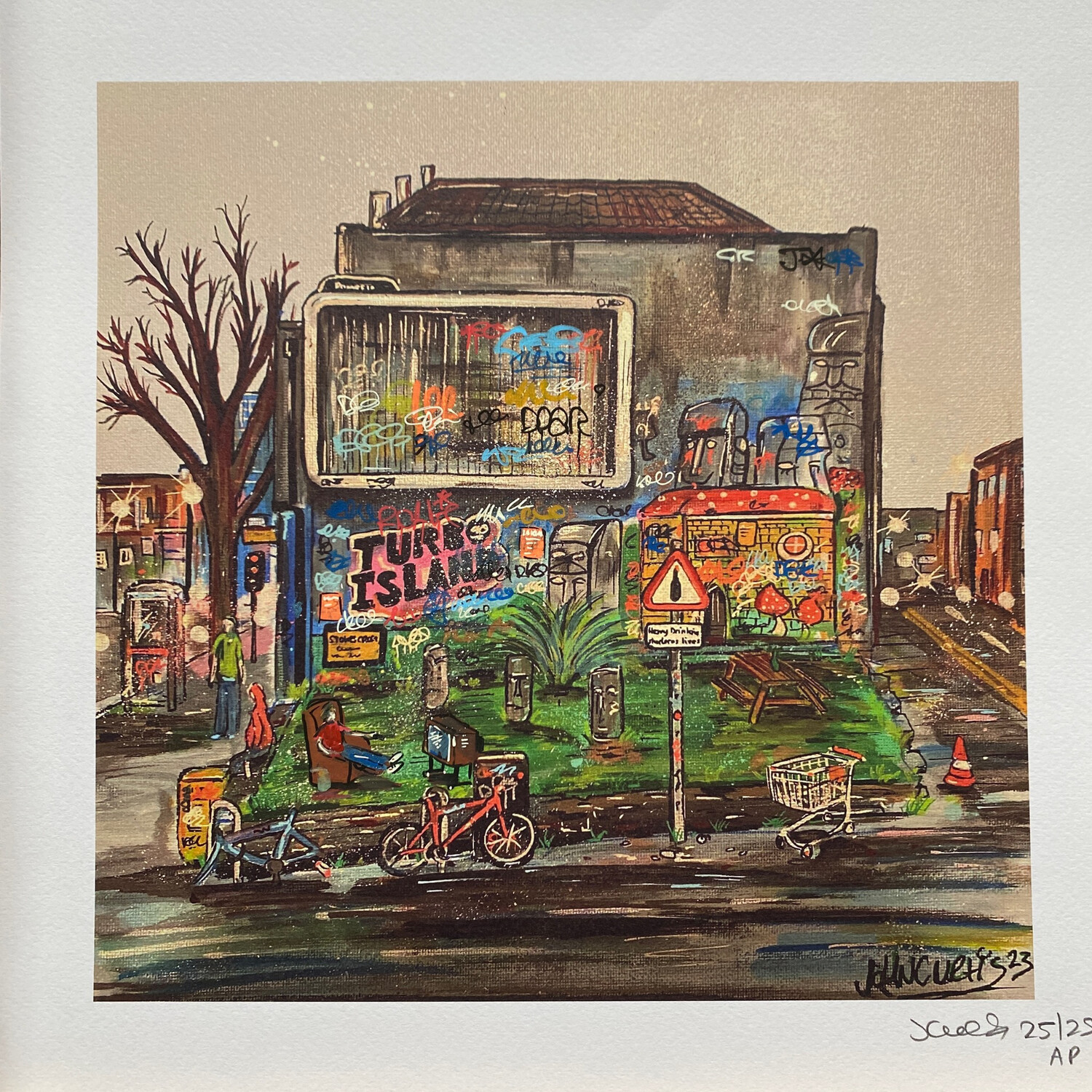 Turbo Island (Before The Fire) - Unique Artist Hand Finished Print