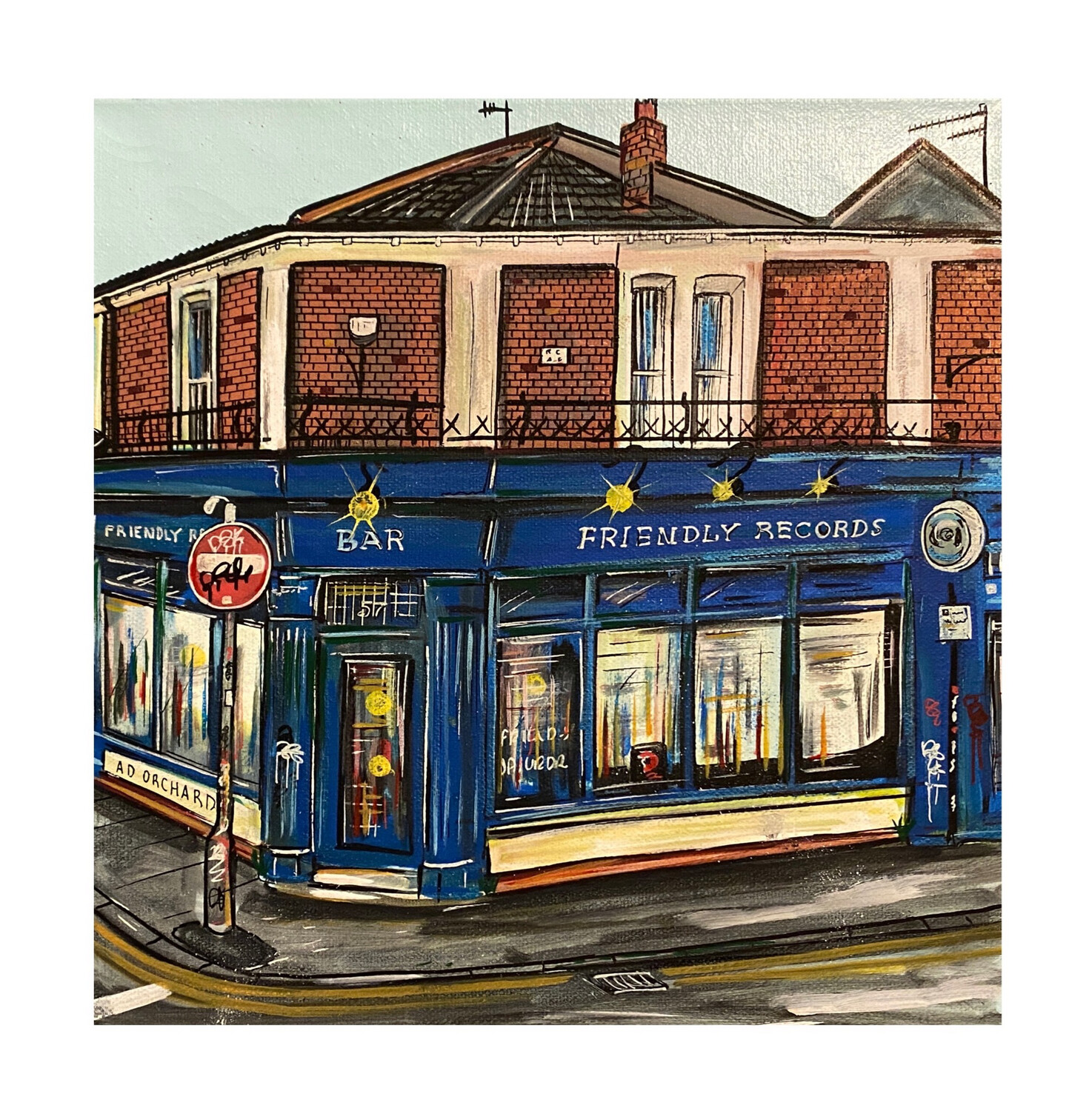 Record Store - Original On Canvas