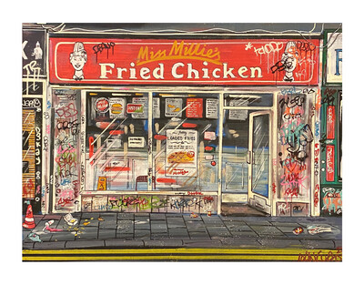 Fried Chicken - Original Painting On Canvas Board