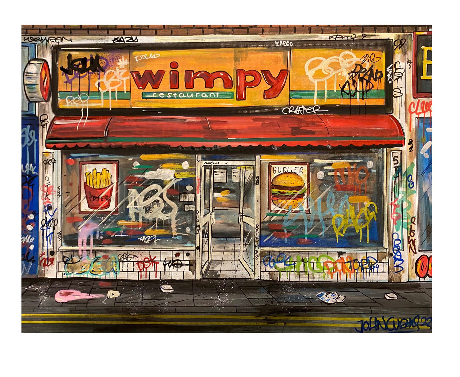 Wimpy - Original Painting On Canvas Board