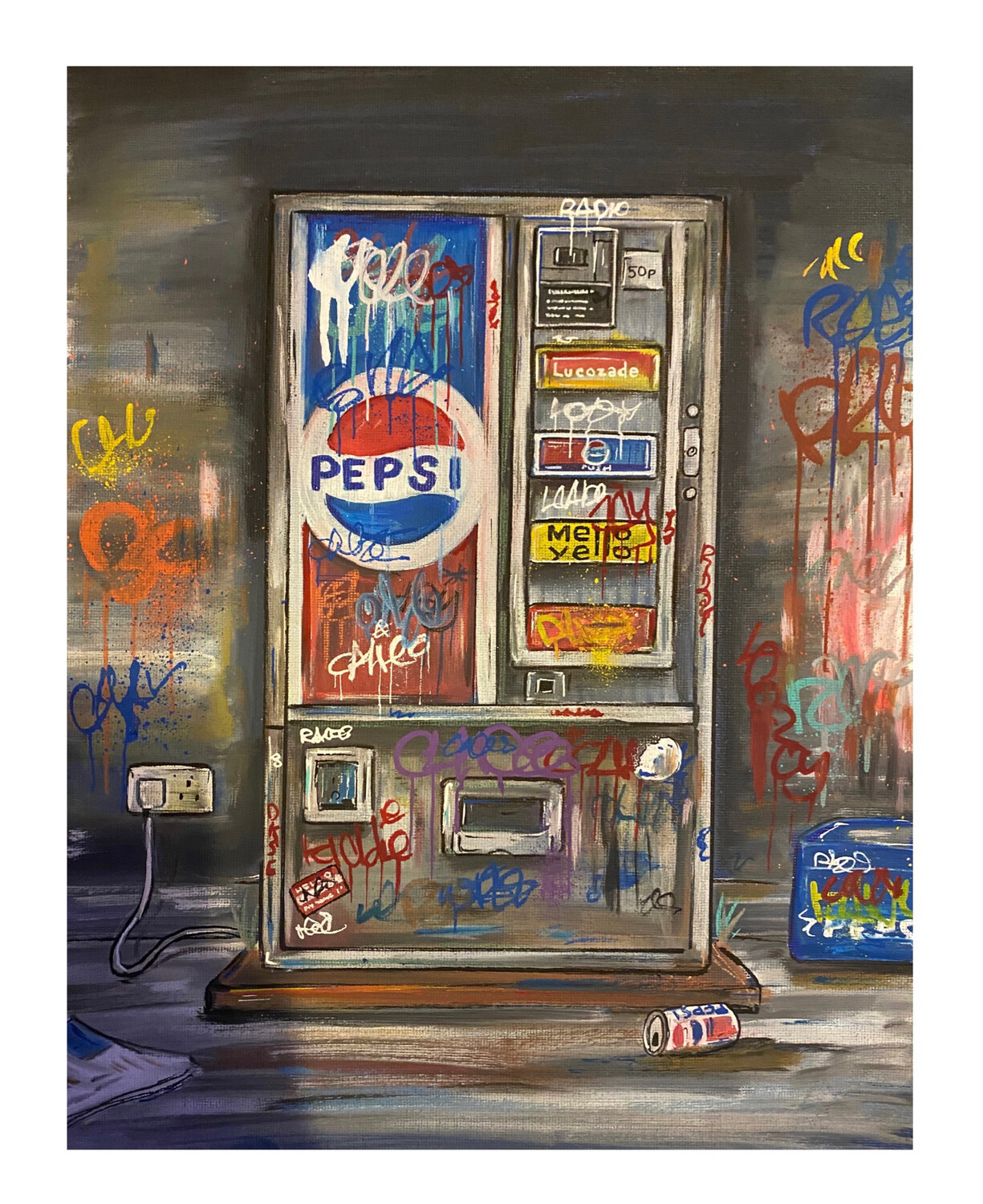 Drinks Machine - Original On Canvas