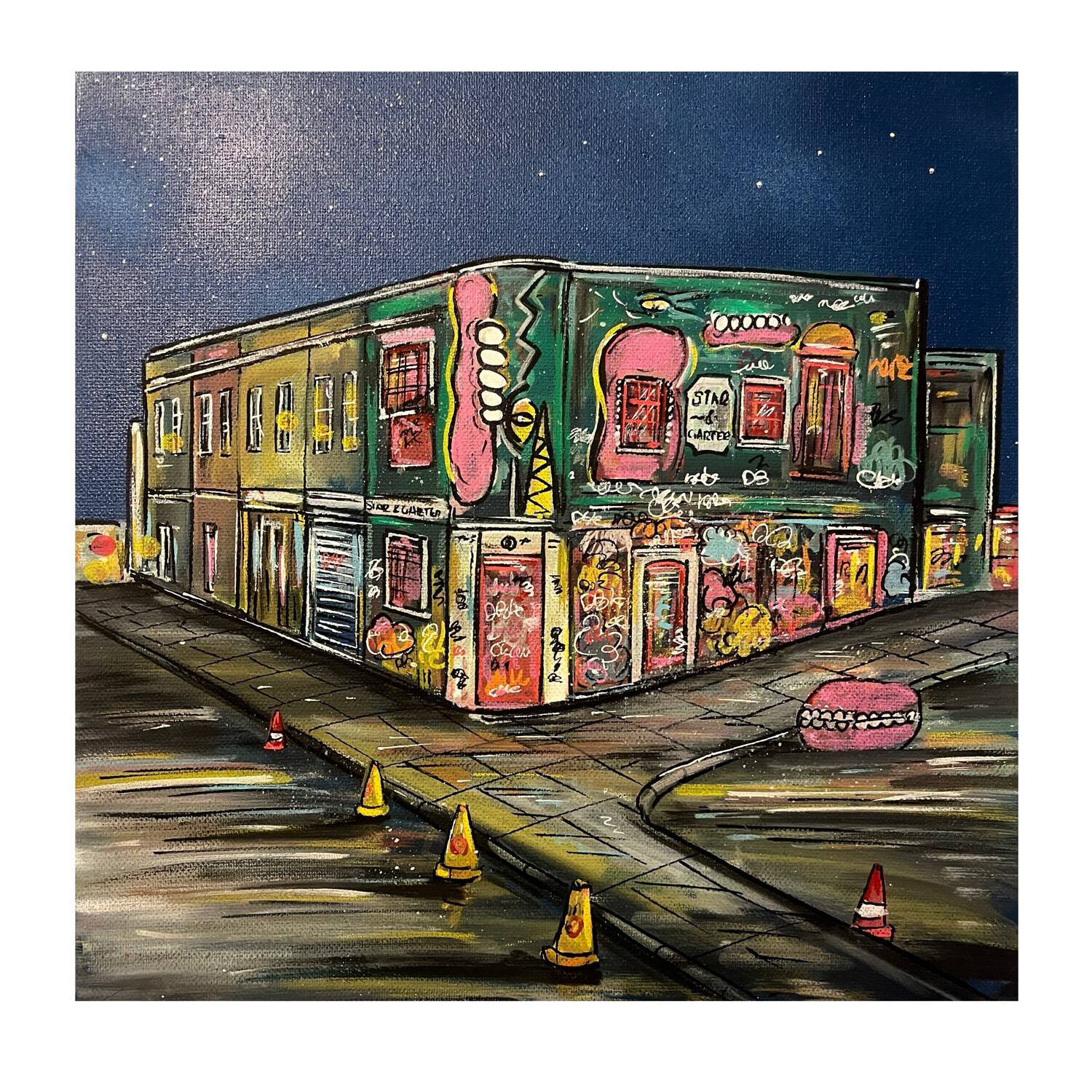 Star And Garter - Original Painting On Canvas