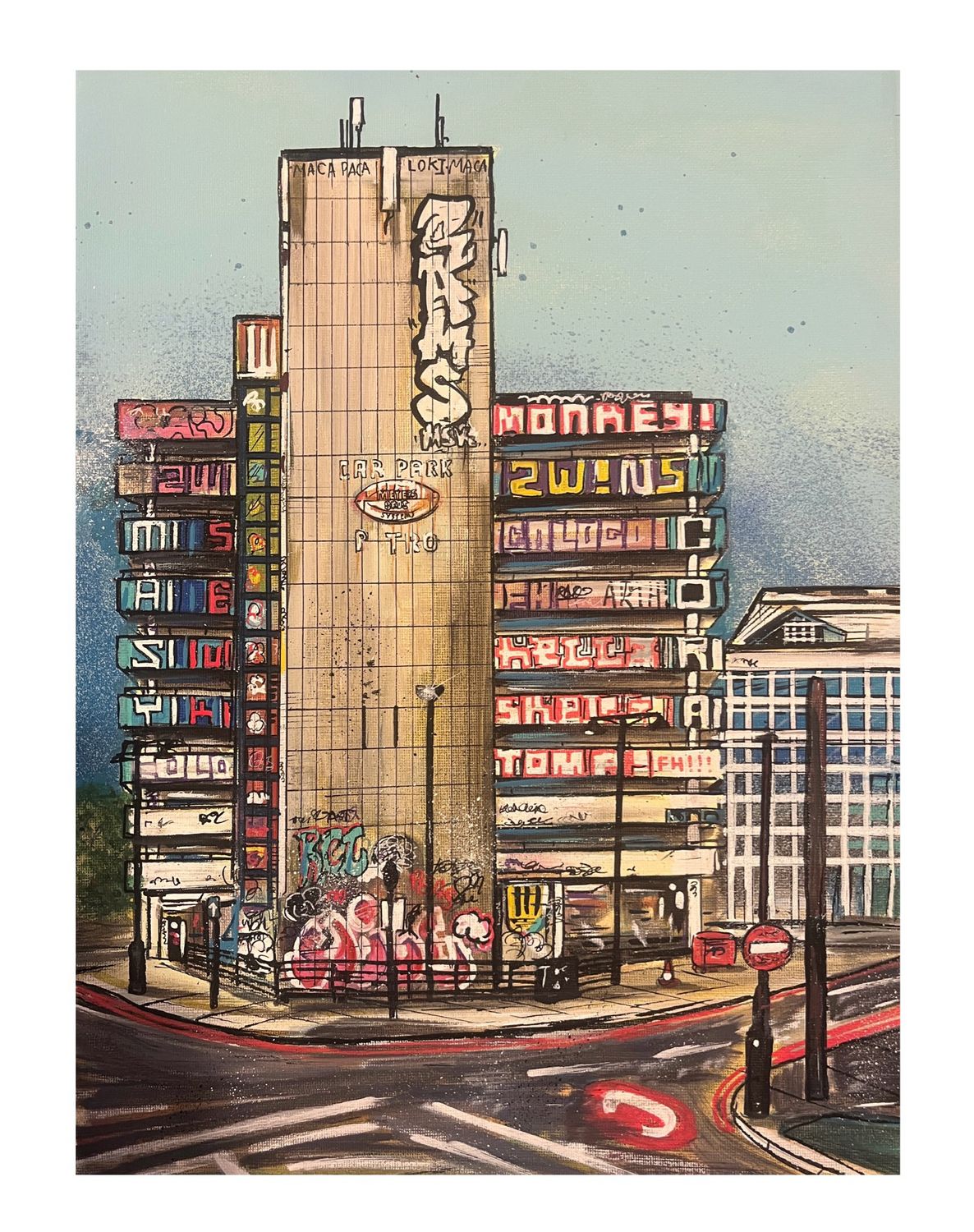 Car Park - Original Painting On Canvas