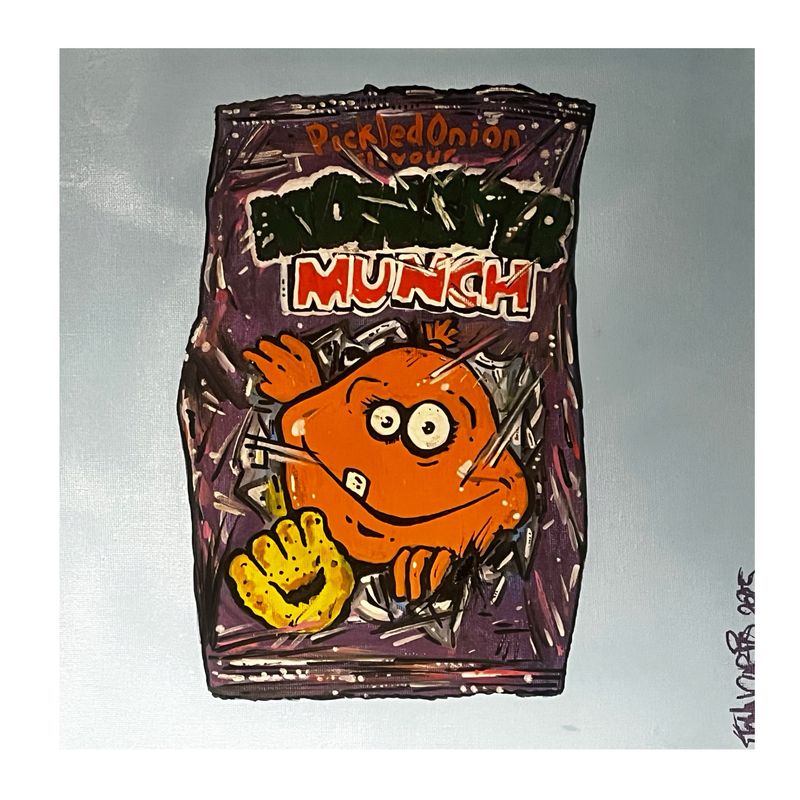 Retro Crisp Art - Pickled onion - Original On Canvas Board