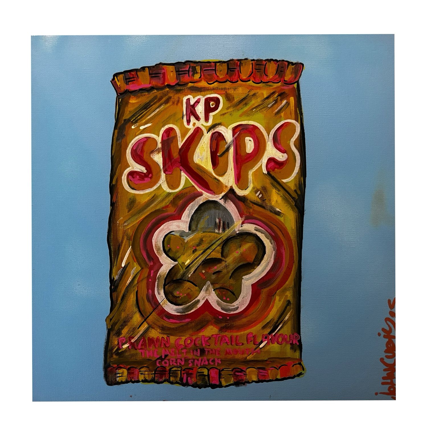 Retro Crisp Art - Prawn Cocktail - Original On Canvas Board