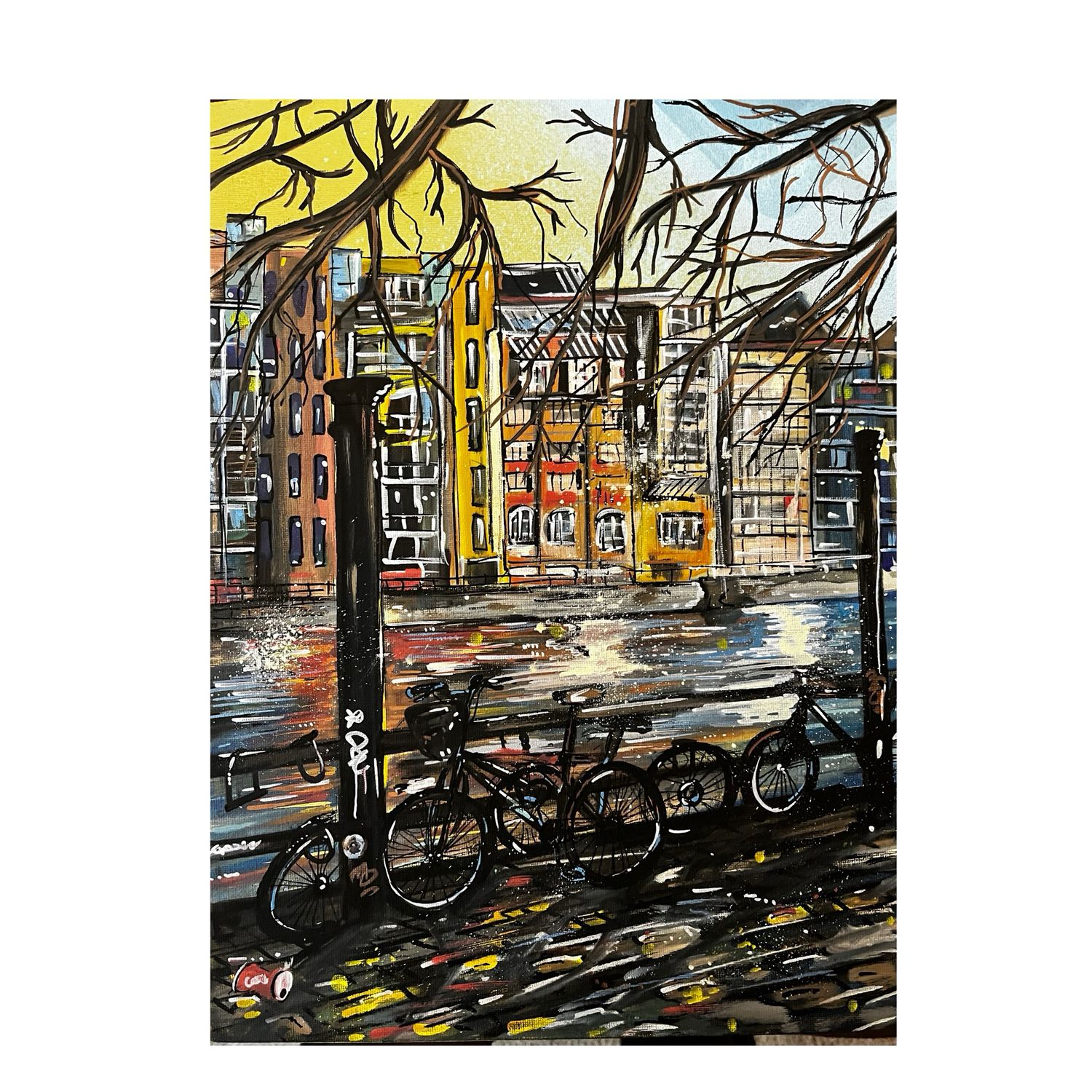 Bikes - Painting On A3 Canvas