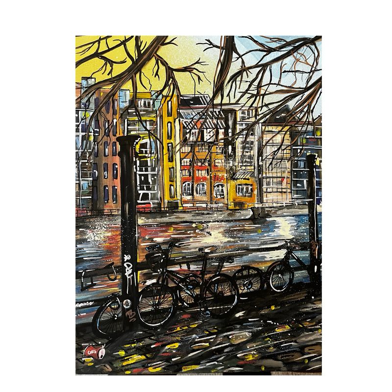 Bikes - Painting On A3 Canvas