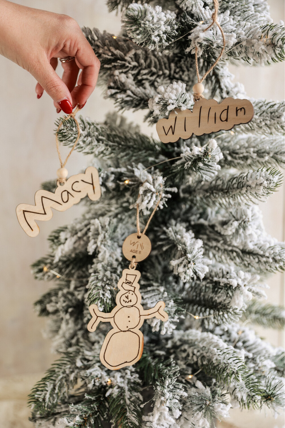 Child&#39;s Hand Drawn Name Ornament