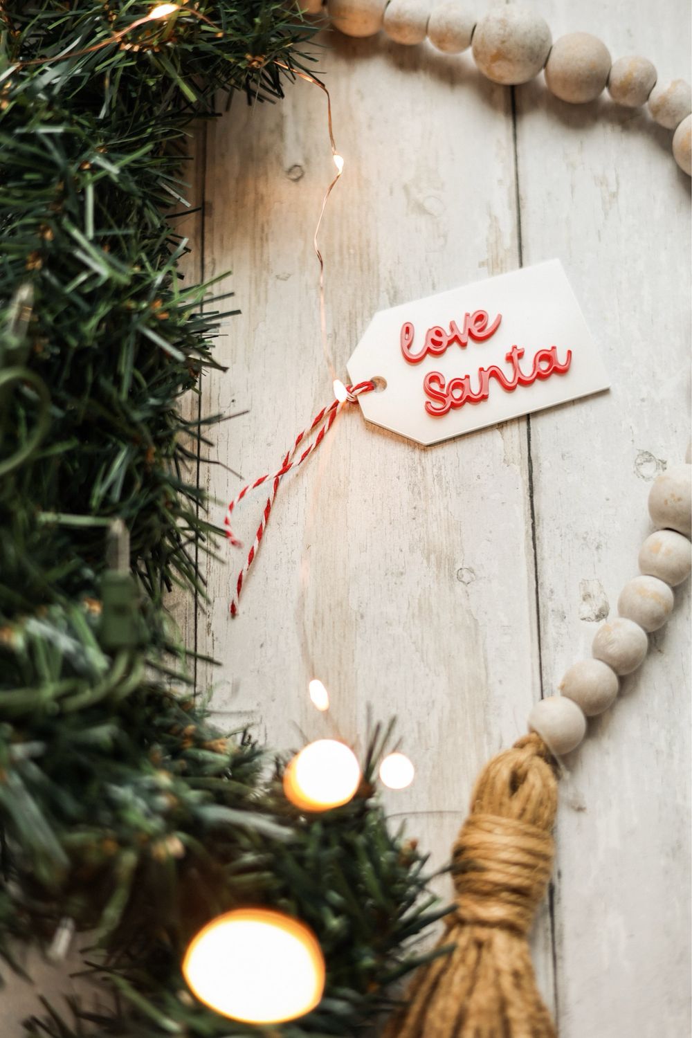 Acrylic Santa Gift Tag