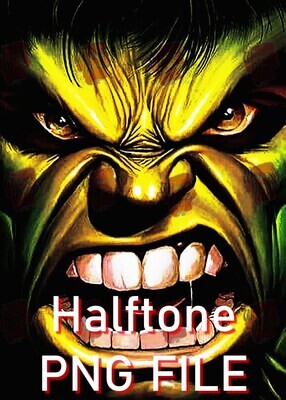 Halftone PNG for black shirt hulk character