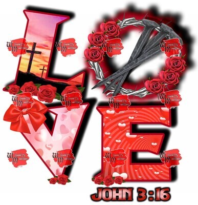 John 3:16 LOVE Crown of Thorns PNG- Jesus Printable File - Digital Download - Religious PNG File