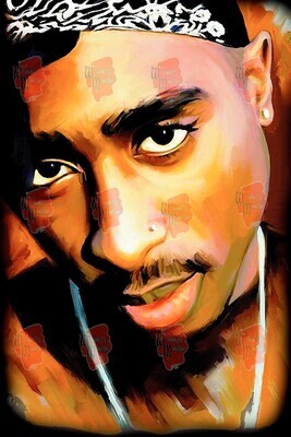 2PAC Halftone PNG Design, HIP HOP transfers, Rappers transfers, Halftone for black shirt