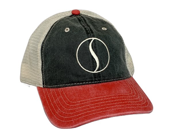 BLK/RED MESH LAZY S HAT