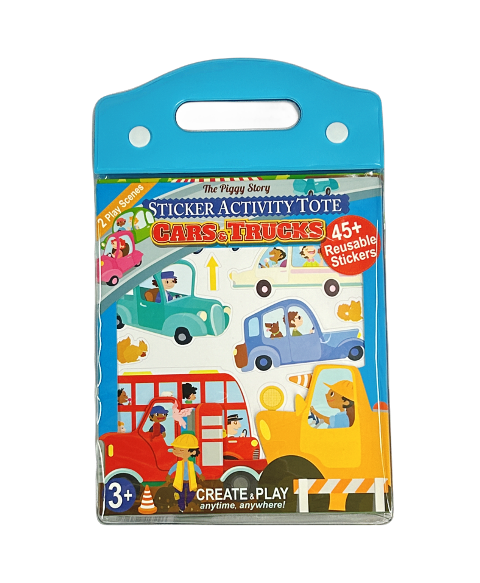 CARS &amp; TRUCKS STICKER TOTE