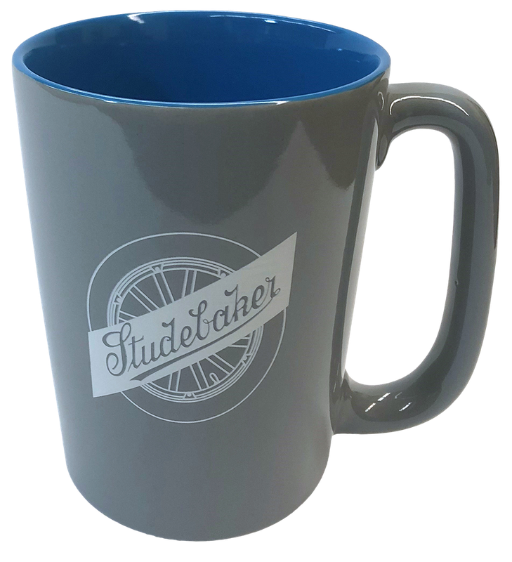 GRAY/BLUE WHEEL MUG