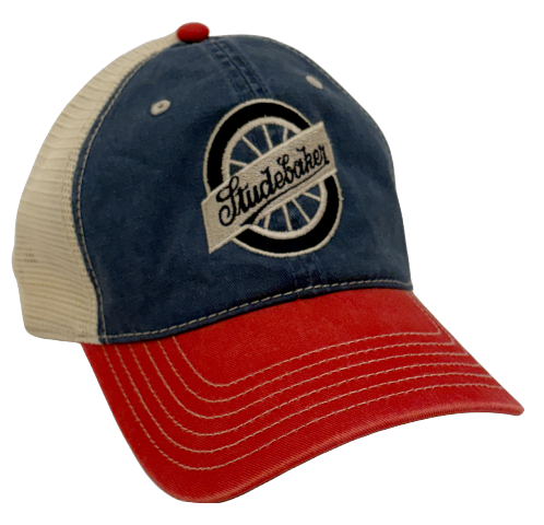 NAVY &amp; RED WHEEL LOGO HAT