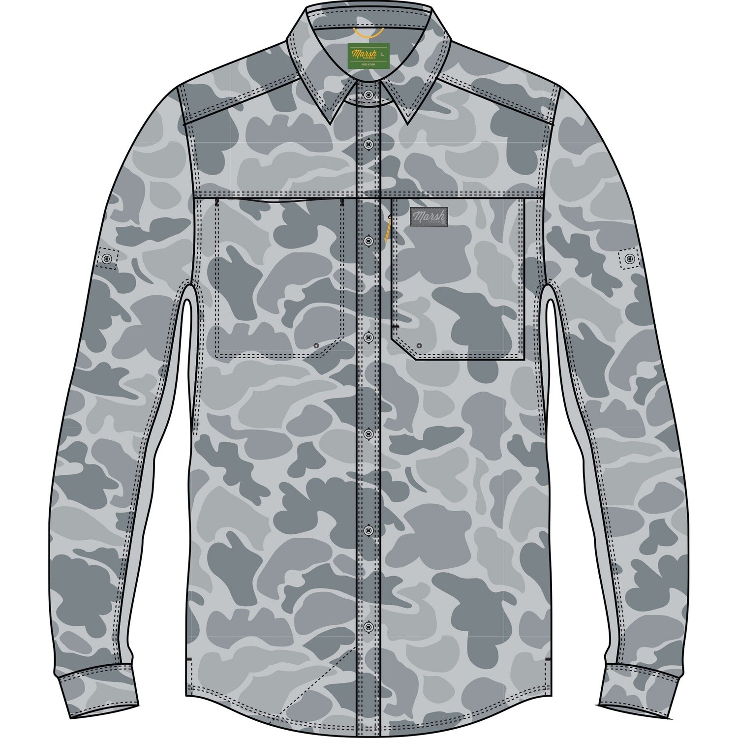 LENWOOD HG TECH LS GRAY MALLARD CAMO