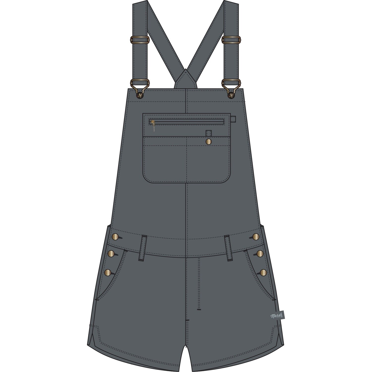 ESCAPE SHORTALLS CHARCOAL