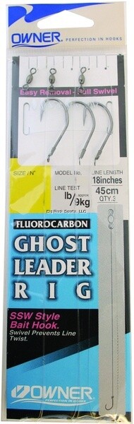 5215 GHOST LEADEADER FLUOROCARBON W/HK, Size: 1