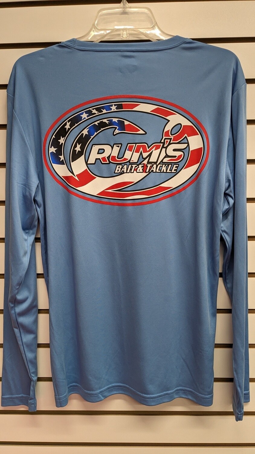CRUMS AMERICAN FLAG LOGO CAROLINA BLUE, Size: S