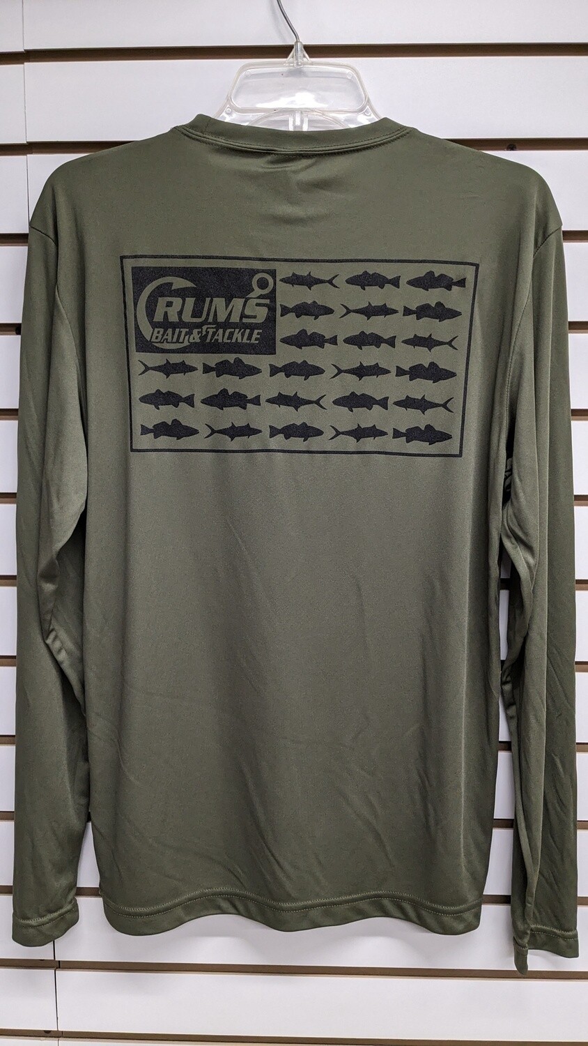 CRUMS FISH FLAG LOGO OLIVE DRAB, Size: S