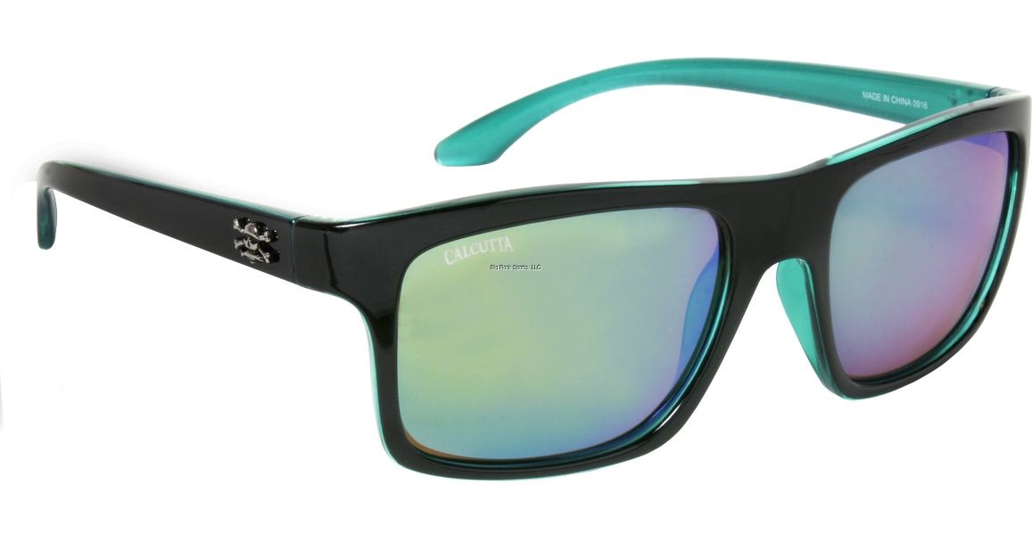 Calcutta PM1GM Pamlico Sunglasses Black Frame GreenMirror Lens