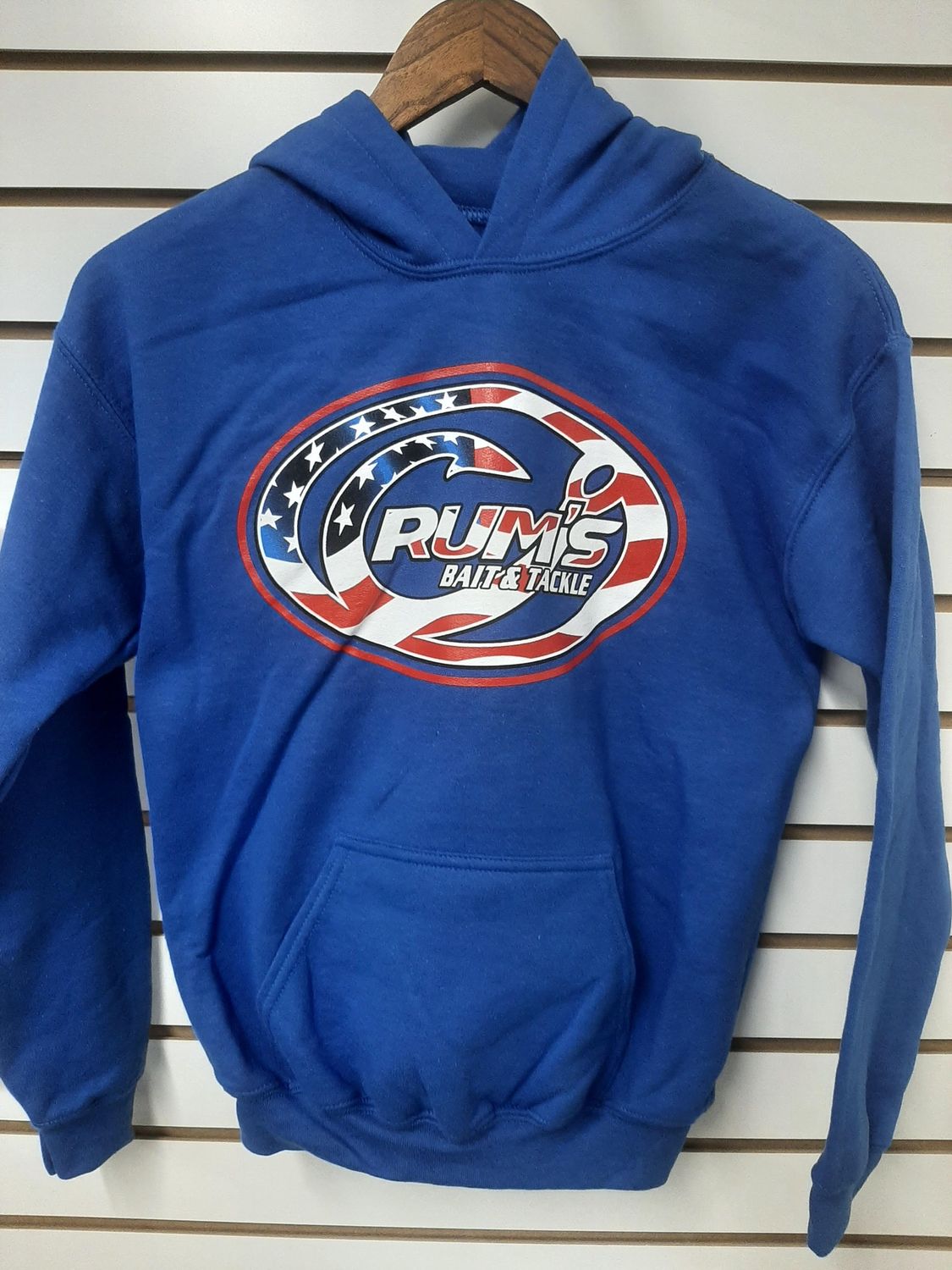 YOUTH CRUMS HOODIE AM. FLAG, Size: SMALL, COLOR: ROYAL BLUE