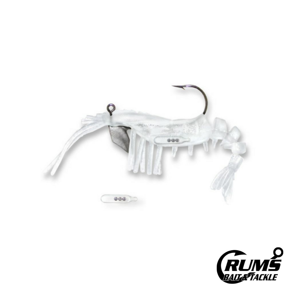 E-VS35R-14-33 RATTLER SHRIMP 3.5&quot; GLOW GHOST