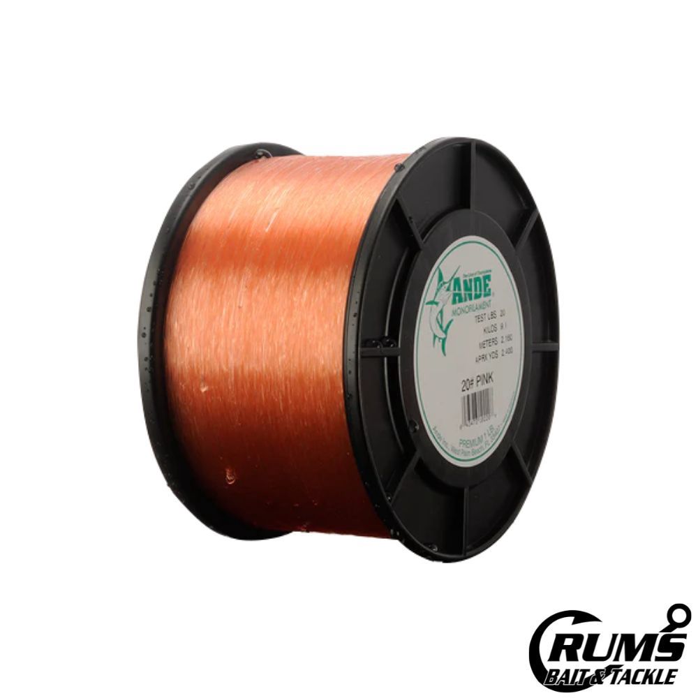 ANDE PREMIUM PINK MONOFILAMENT 1LB SPOOL, Size: 20LB