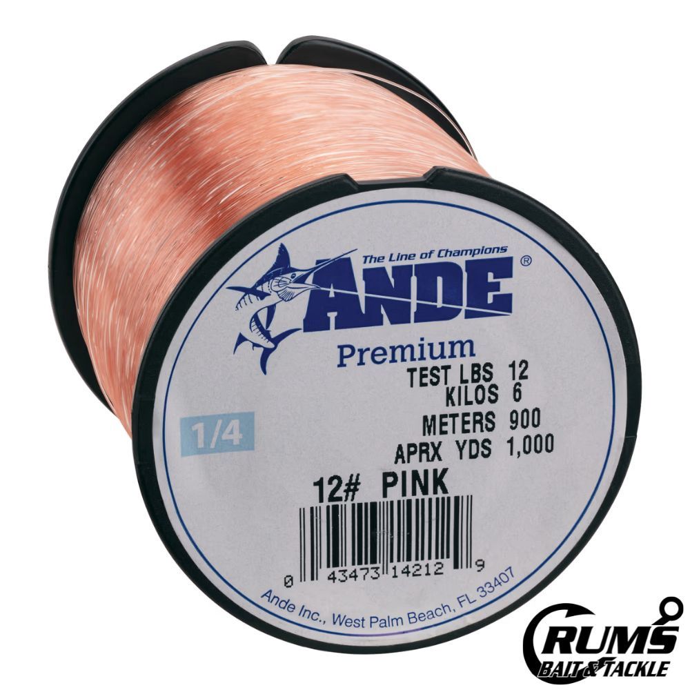 PREMIUM 1/4LB SPOOL MONO LINE, COLOR: PINK, Size: 40#