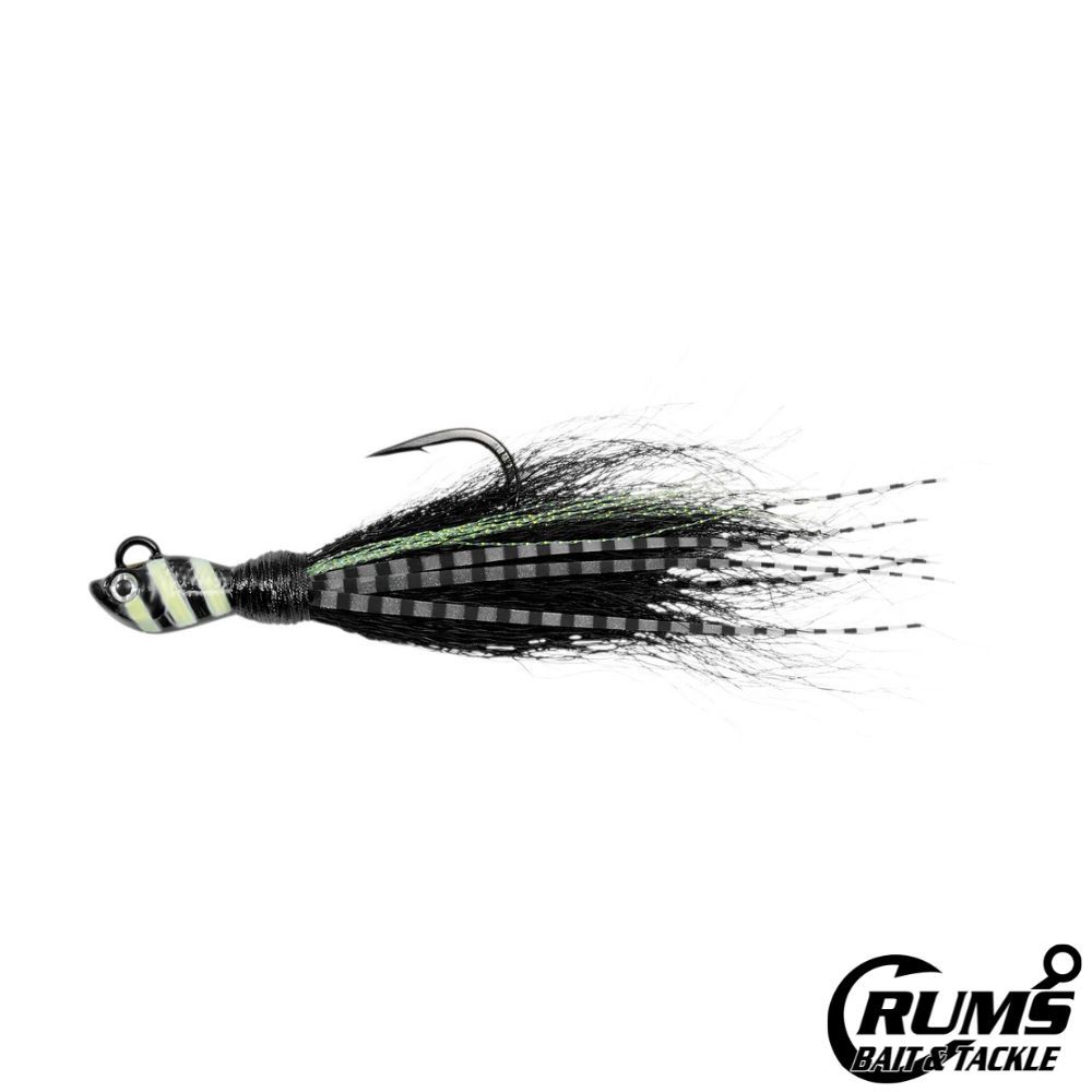 POWER BUCKTAIL ZEBRA, COLOR: BLACK, Size: 3