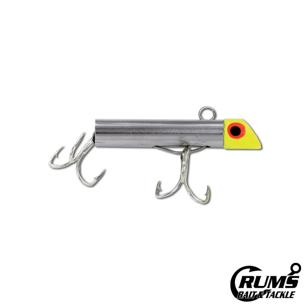 MINI METAL PLUG, Size: 1 3/4&quot; / 5/8 OZ / SZ 6 HOOKS, COLOR: YELLOW CHROME