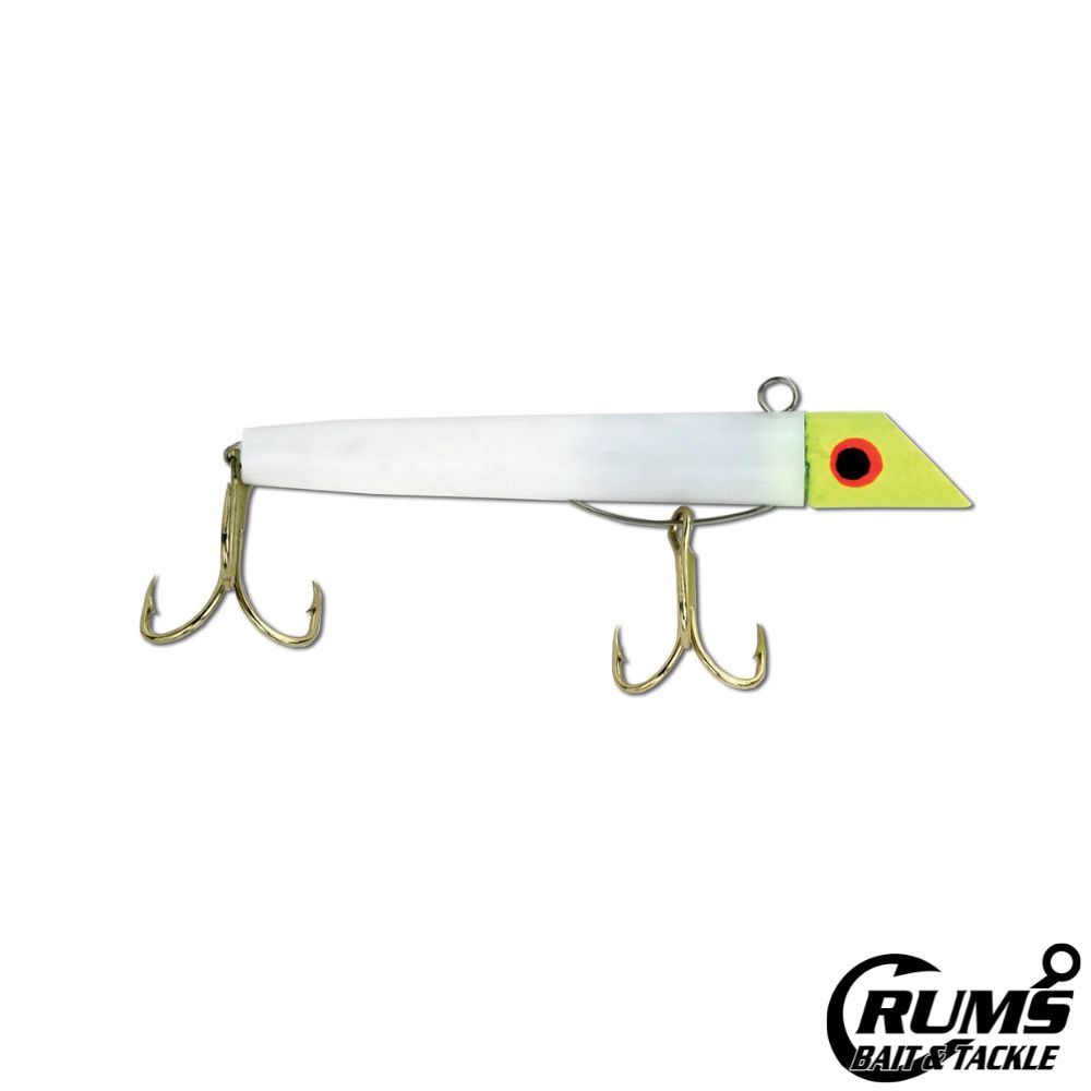 100 SERIES PLUG, Size: 3&quot; / 1OZ / 2 &amp; 4 HOOK, COLOR: YELLOW WHITE / GOLD HOOK