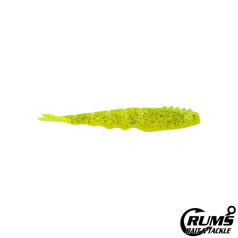 POWERBAIT SW BONGA SHRIMP, COLOR: CHARTREUSE SILVER FLASH
