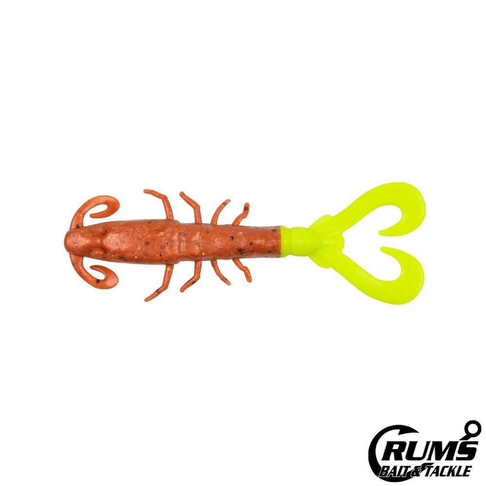 GULP 4IN SW MANTIS SHRIMP, COLOR: NEW PENNY/CHARTREUSE