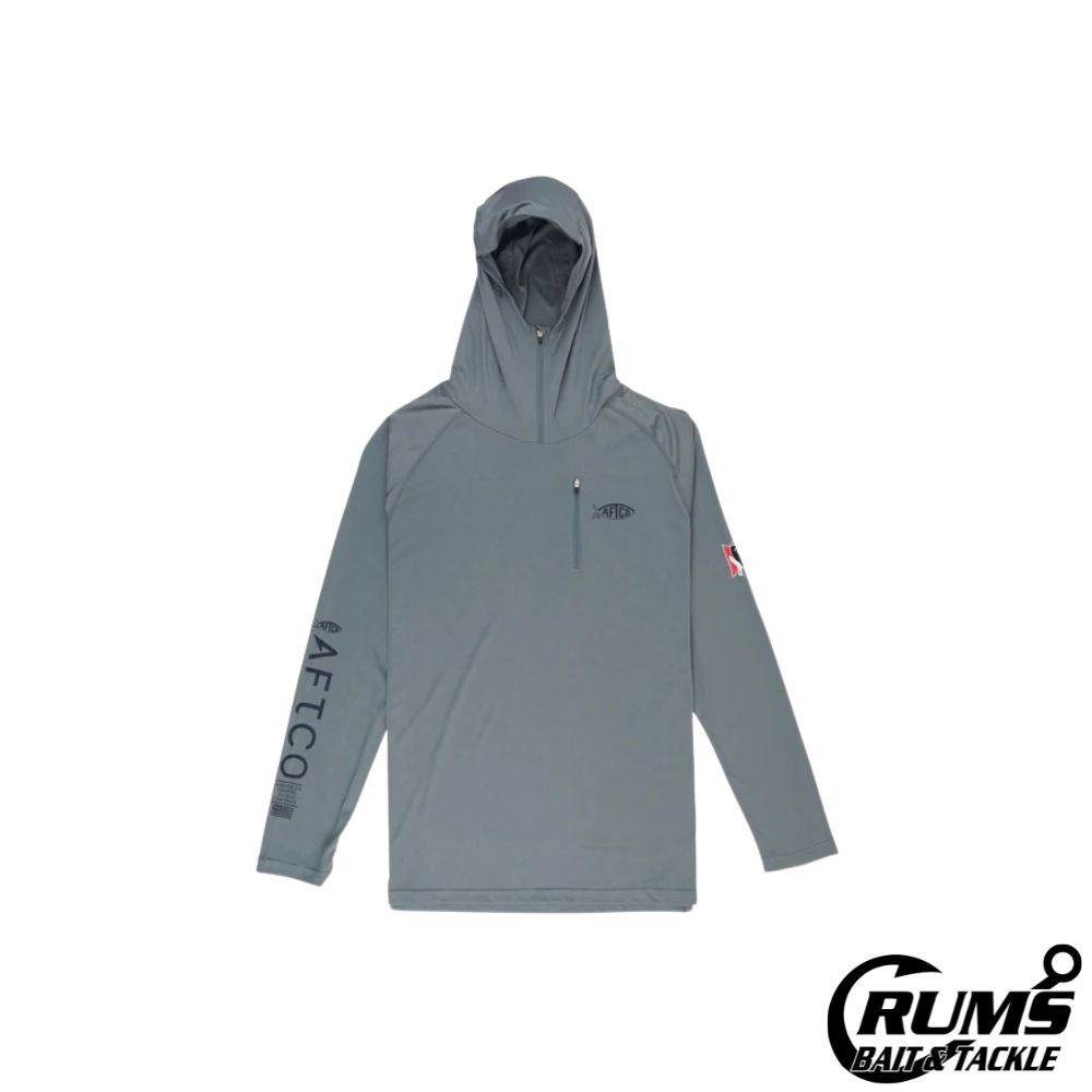 JASON CHRISTIE HOODED LS PERFORMANCE SHIRT, Size: S, COLOR: STEEL