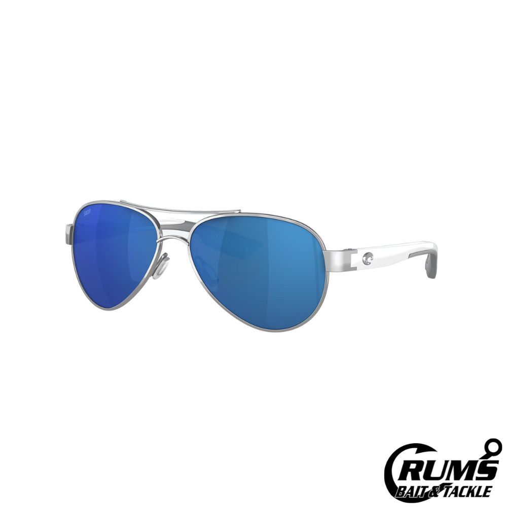 LORETO, FRAME: PALLADIUM W/ WHITE TEMPLES, LENS: BLUE MIRROR 580P