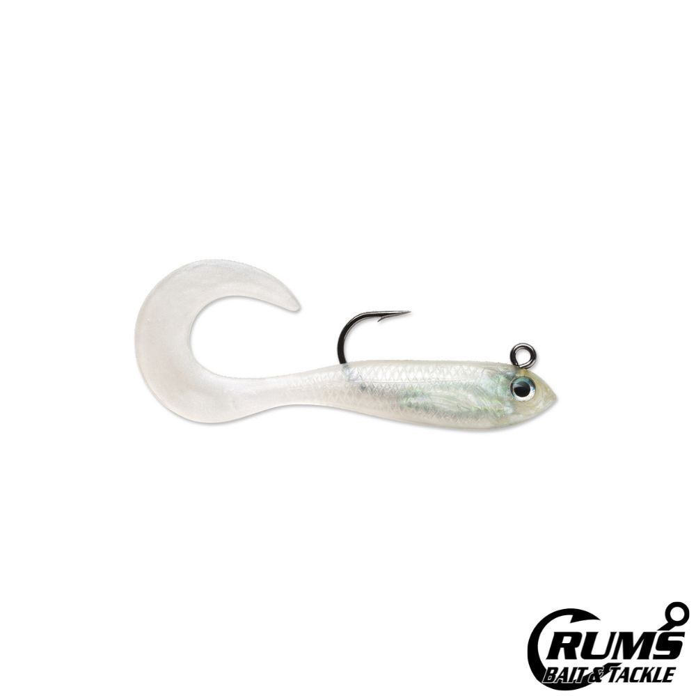 WILDEYE CURL TAIL MINNOW, COLOR: PEARL, Size: 2&quot;, WEIGHT: 1/16 OZ