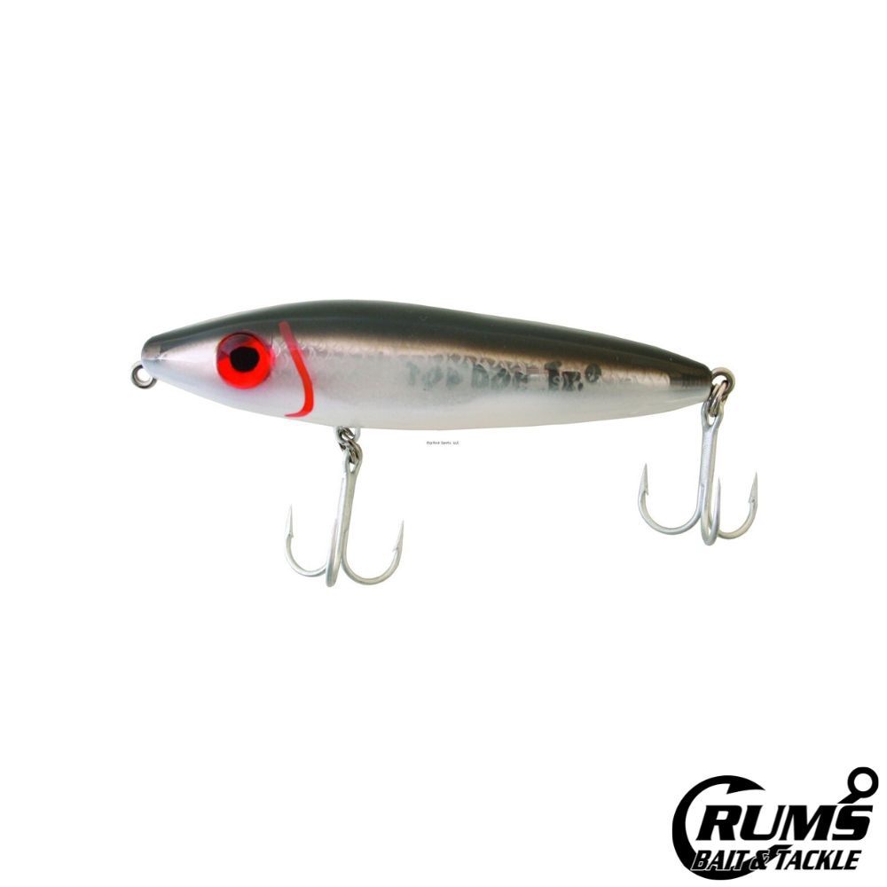 S84MR TOP DOG JR RATTLING SURFACE WALKER, COLOR: BLACK BACK/WHITE BELLY/SILVER SCALE
