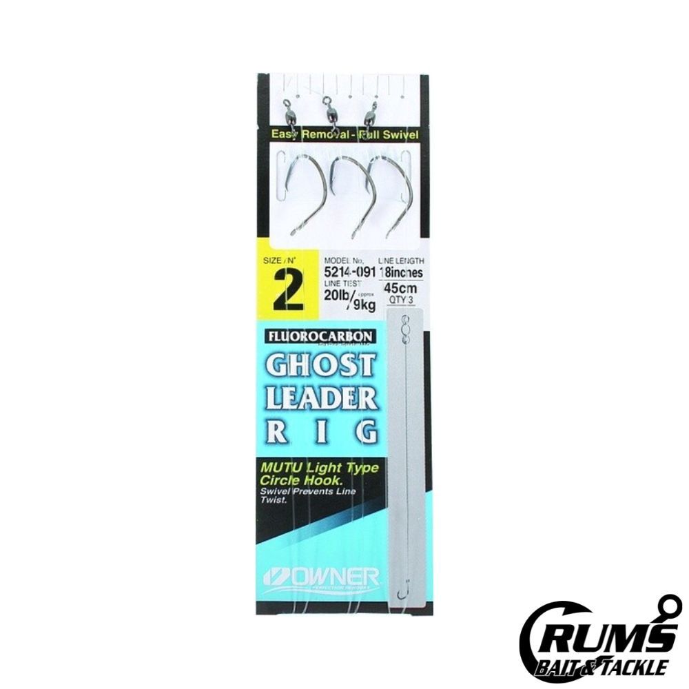 5214 GHOST LEADER FLUOROCARBON W/CRCL HOOK, Size: 2