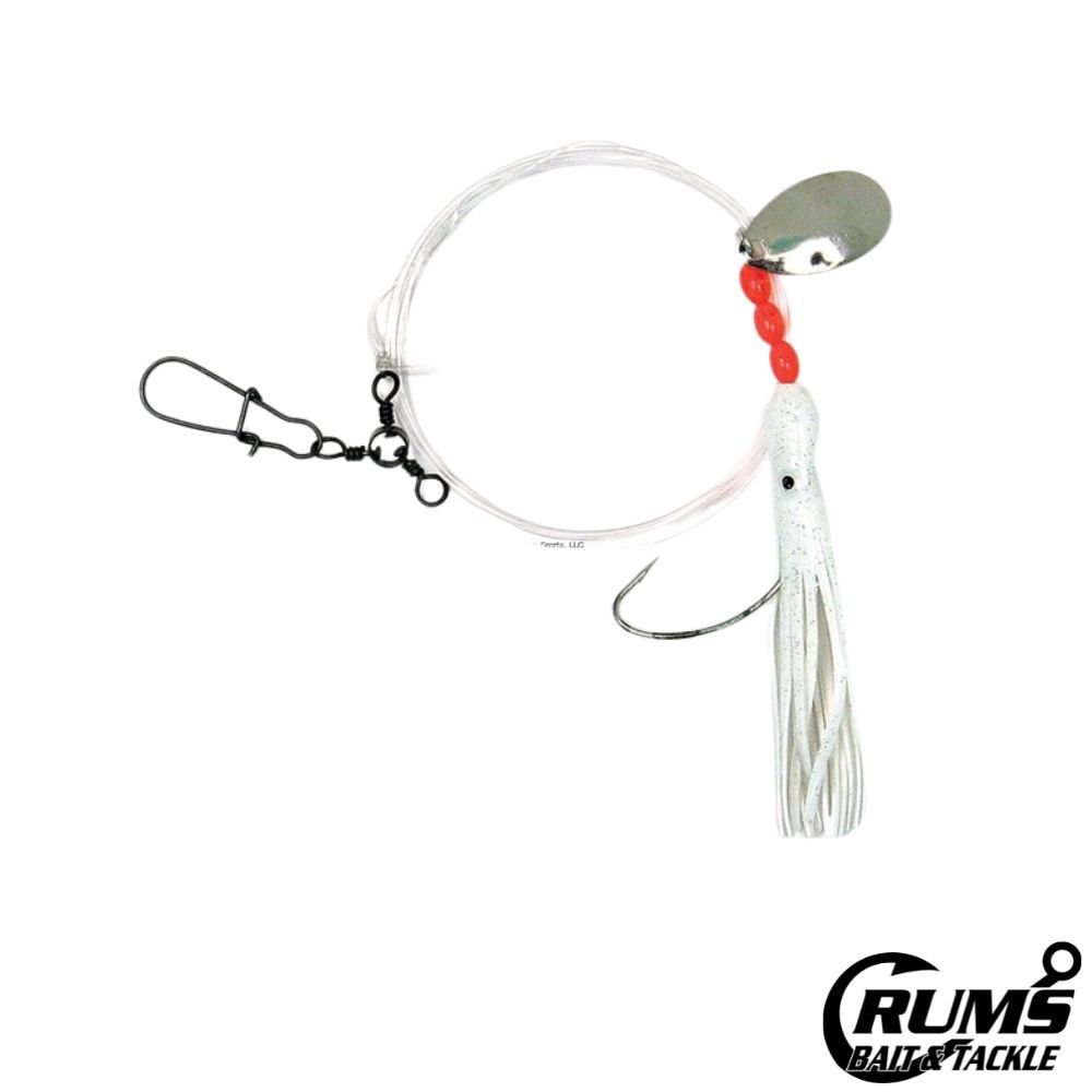 365 SQUID SKIRT RIG W/ SPINNER (FLOUNDER RIG), COLOR: WHITE