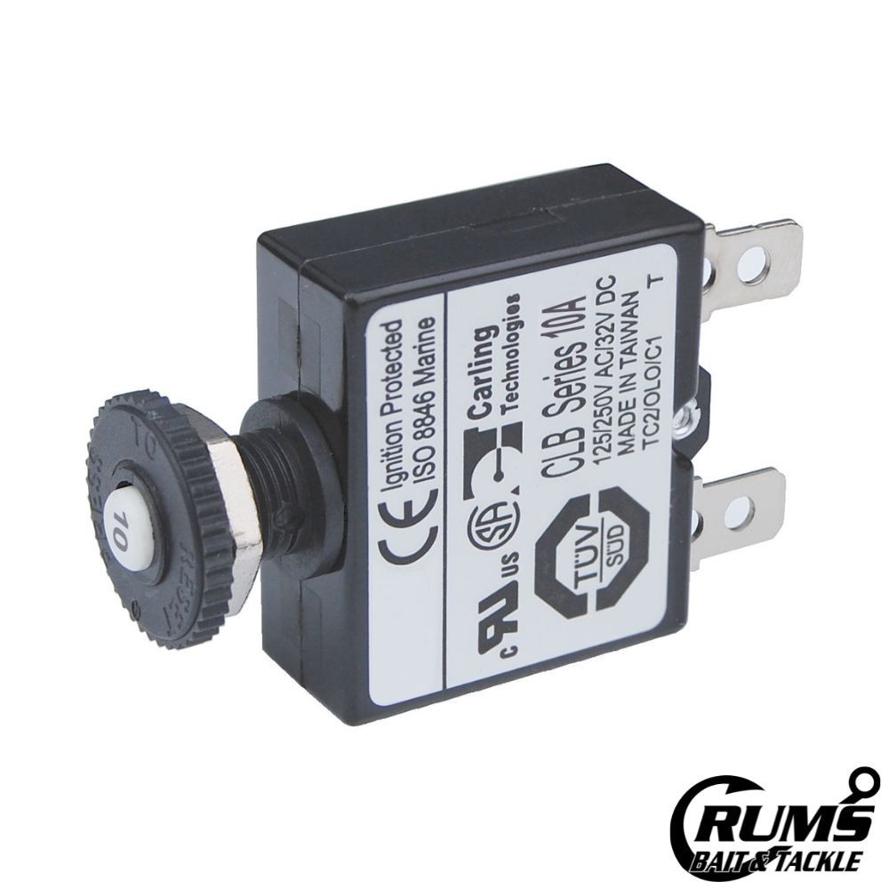 Push Button Reset Only Quick Connect Circuit Breaker - 10 Amps