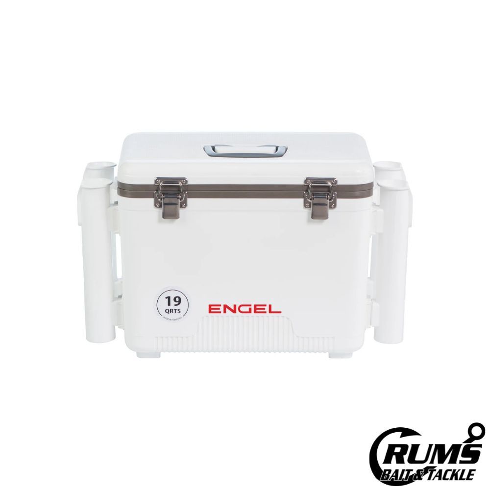 COOLER/DRY BOXES W/ ROD HOLDER, Size: 19QT, COLOR: WHITE