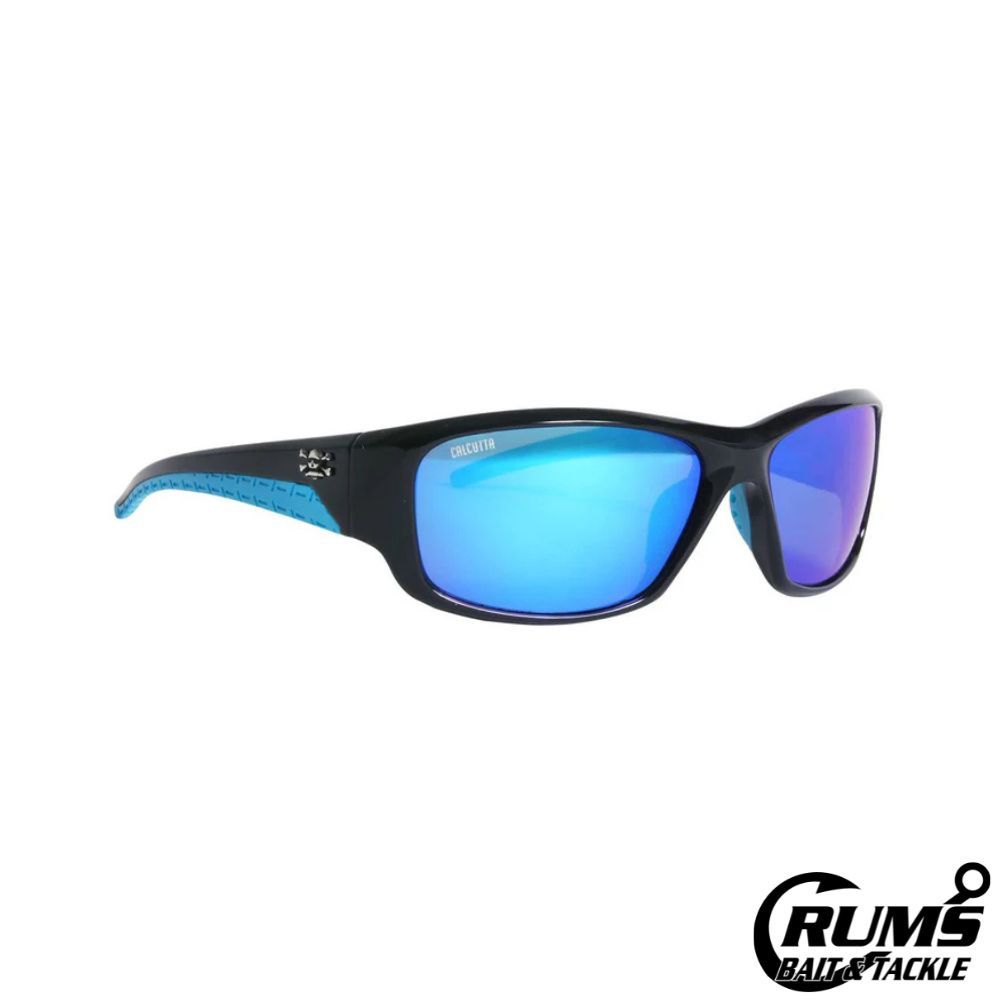 Calcutta MC1BM Mcway Shiny Black Frame Blue Mirror Lens