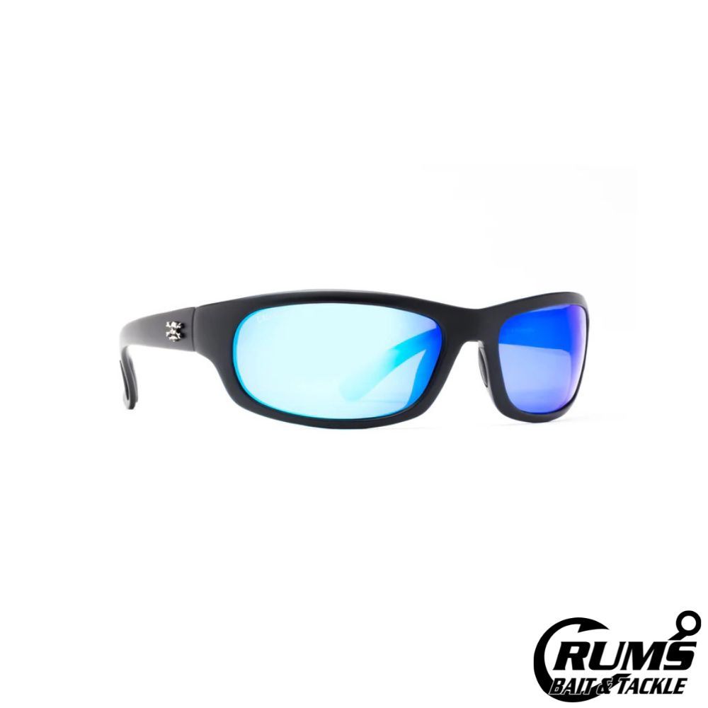 Calcutta HS1BM Horseshoe Sunglasses Matte Black Frame/Blue Mirror Lens 63mm Lens